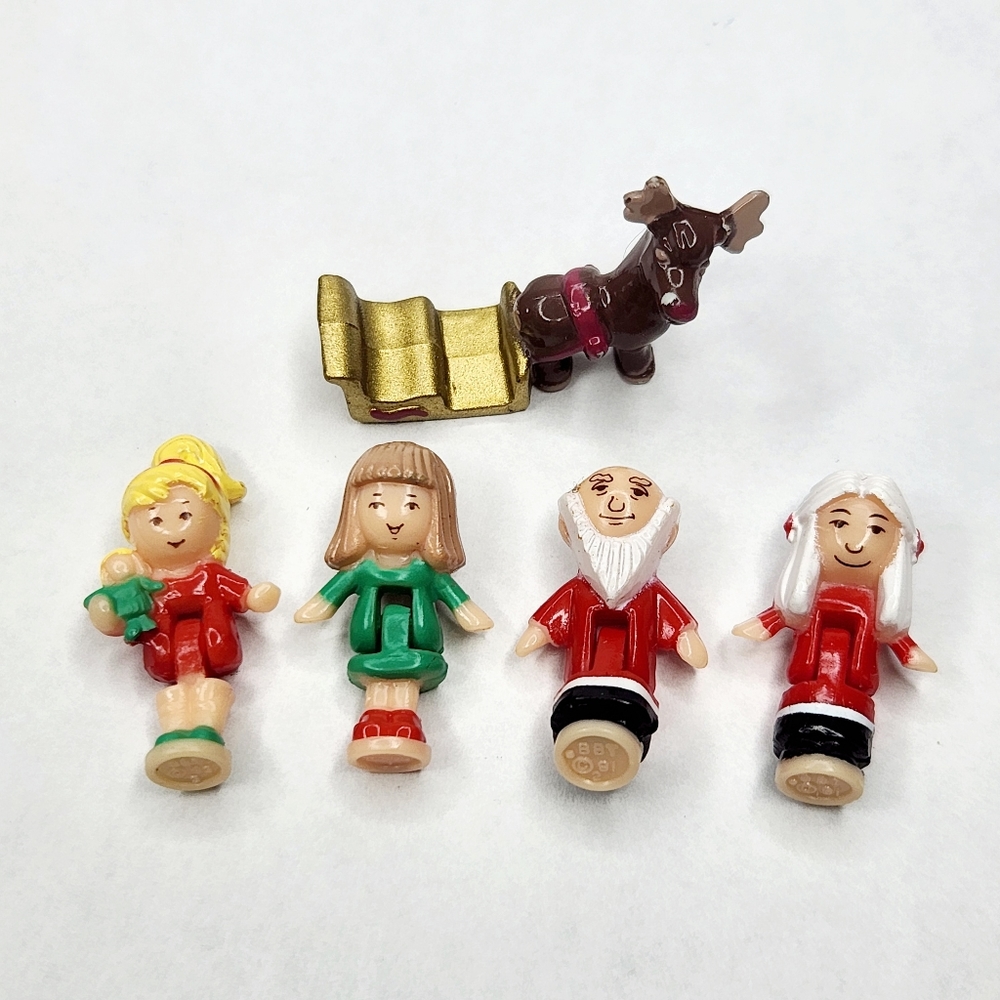 1993 Polly Pocket Christmas Holiday Toy Shop Figures Vintage Bluebird